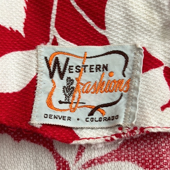 Western Fashions red floral western or square dance dress - Picture 2 of 8